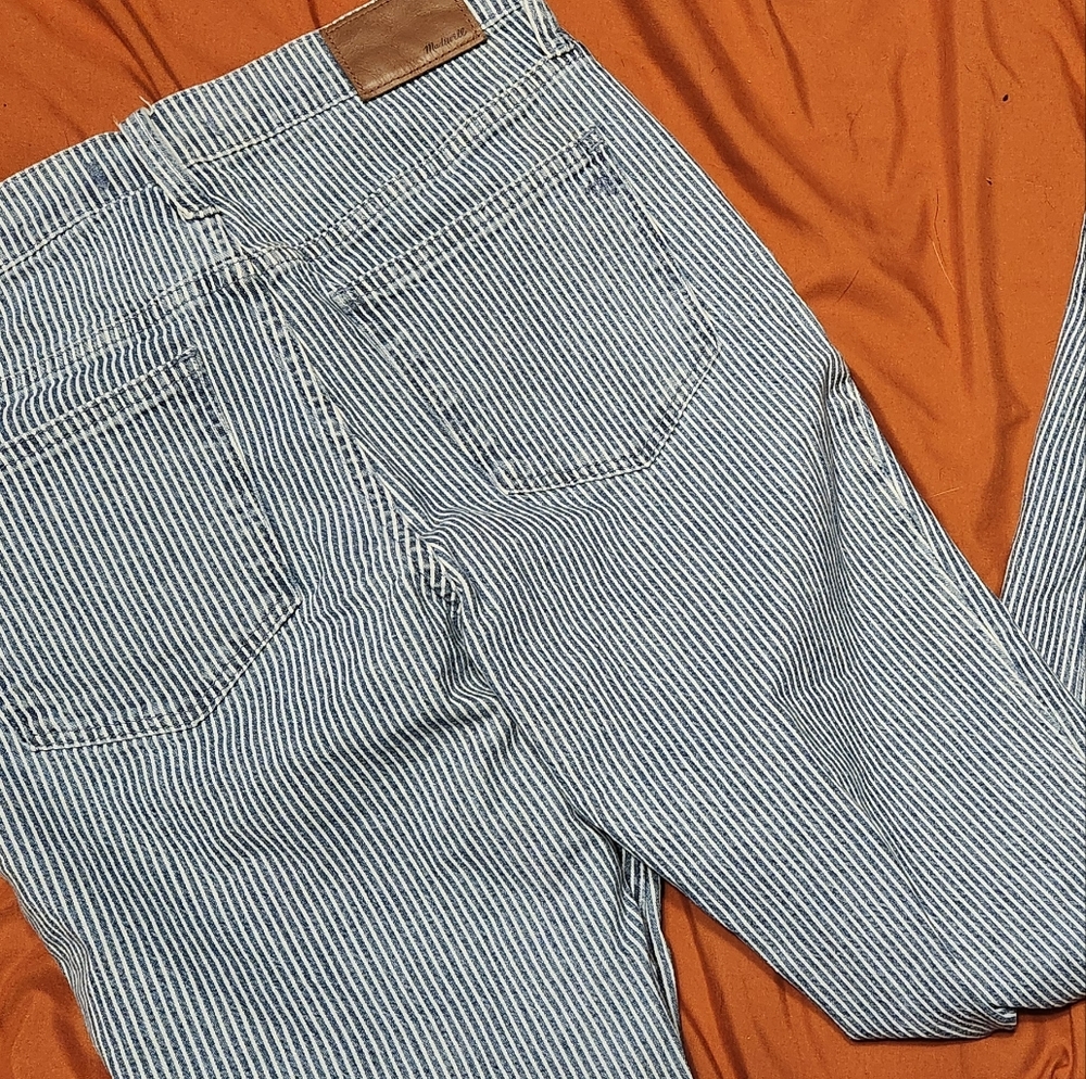 Madewell Women's Blue Striped Skinny Jeans